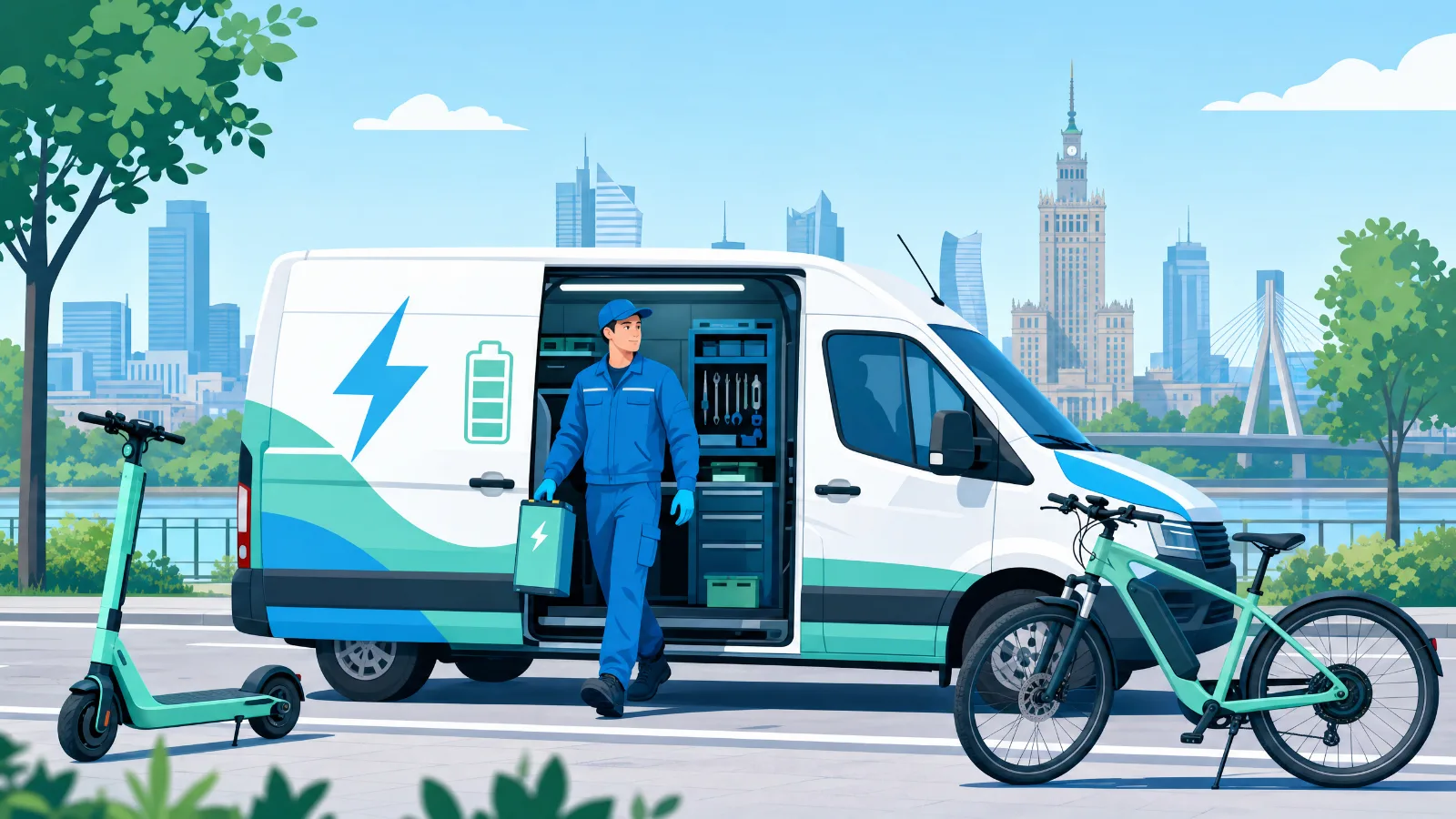 Mobilny serwis baterii Ebatt.pl — dojazd po Warszawie